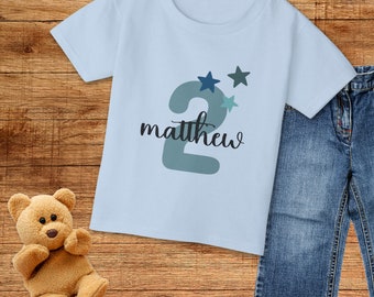 Camiseta de cumpleaños de dos años, camiseta gráfica para cumpleaños, camiseta de cumpleañero, dos camisas, cumpleañero, fiesta de niño pequeño, segundo cumpleaños