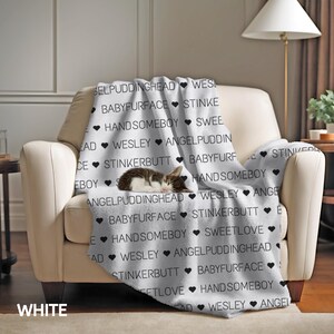 Personalized Cat Nickname Plush Blanket, Fur Baby Blanket with Pet Nicknames, New Pet Bedding, Custom Blanket Gift for New Pet Owner