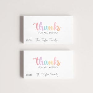 Colorful Thanks For All You Do Gift Tags, Printable Thank You Tags, Teacher Thank You Tags, Appreciation Gift Tags, Instant Download PDF