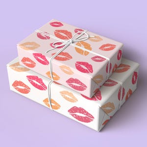 Kissing Lips Wrapping Paper, Romantic Gift Wrap, Vibrant Gift Wrap, Anniversary Gift Wrap, Valentine Gift Wrapping Paper, Gift Wrap For Her