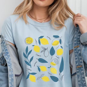 Fun Summer Lemon Shirt, Lemon Leaf Graphic Tee, Bright Citrus Fruit Shirt, Bold Lemon Print Tee, Summer Citrus Fruit Tshirt, Gift For Her