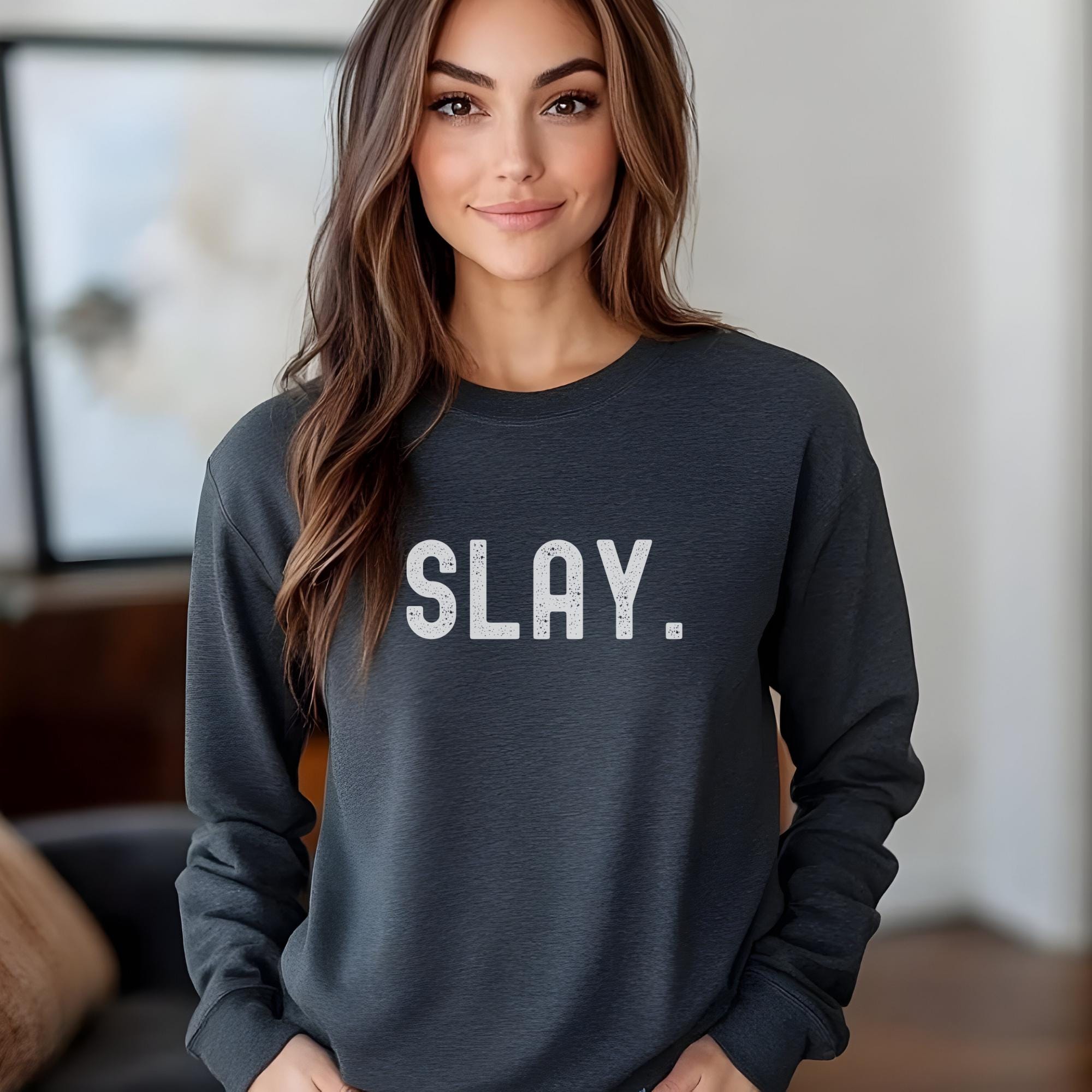 Slay Period Shirt, Slay Long Sleeve, Shirt for Teen, Weekend Wear, Teen Slay Shirt, Trendy Tee Shirt, Slay Wear, Motivation Long Sleeve