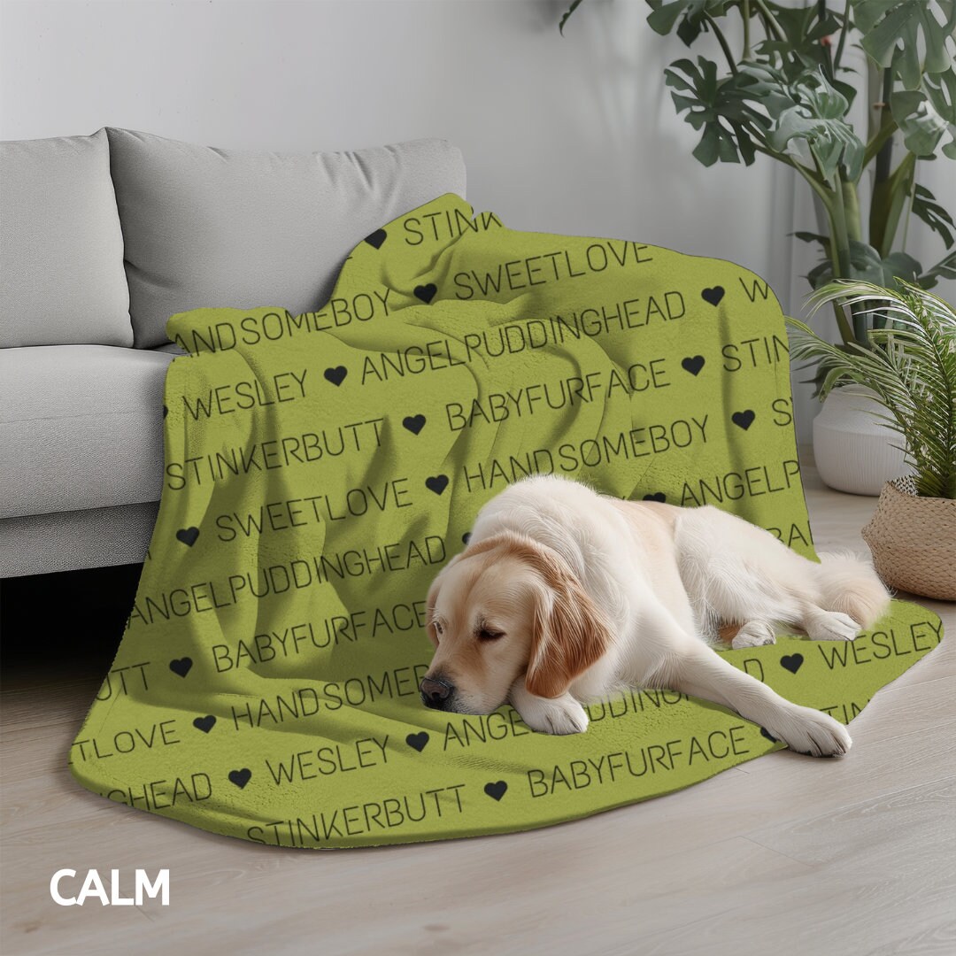 Personalized Pet Nickname Plush Blanket, Fur Baby Blanket, Dog Puppy