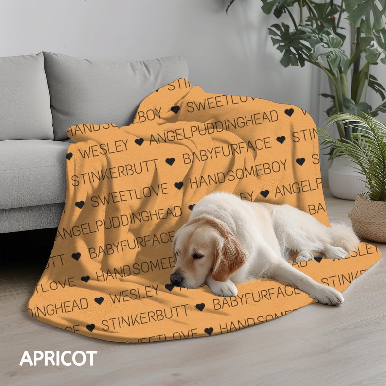 Personalized Pet Nickname Plush Blanket, Fur Baby Blanket, Dog Puppy