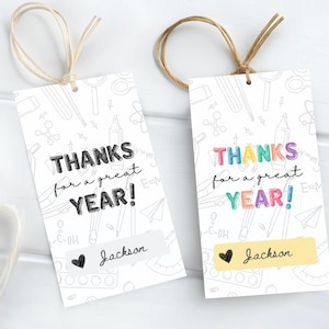 Étiquettes-cadeaux imprimables de remerciement pour l'école, étiquettes-cadeaux d'appréciation des enseignants, étiquettes-cadeaux pour étudiants, remerciement pour l'école, étiquettes-cadeaux pour la salle de classe, téléchargement