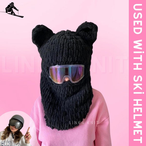 Bear Balaclava, Ski Helmet Mask, Helmet Protector, Balaclava With Helmet, Custom Balaclava, Animal Balaclava, Personalized Gift