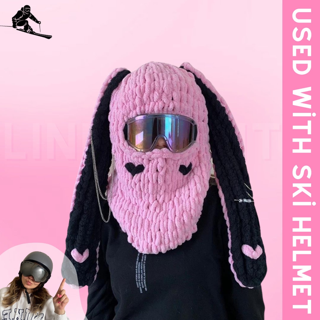 Bunny Heart Ear Ski Mask,handmade Ski Mask,ski Helmet Mask,helmet