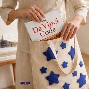 Handmade Punch Needle Embroidered Tote Bag, Breathable Summer Tote Bag