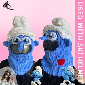 Cartoon Character Ski Mask & Balaclava, Handmade Ski Mask,Ski Helmet Mask,Helmet Protector, Balaclava With Helmet, Custom Balaclava