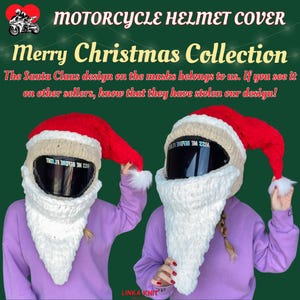 Handmade Santa Claus Motorcycle Helmet Cover,Motorcycle Helmet Protector,Motorcycle Helmet Cover,Unısex Mask