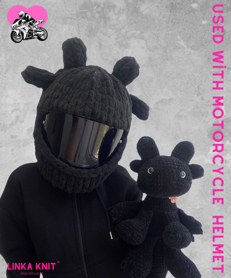Cartoon Character Dragon Model Helmet Balaclava,Motorcycle Helmet Balaclava,Motorcycle Helmet Protector,Motorcycle Helmet Cover,Unisex mask ANGER OF DARK COVER