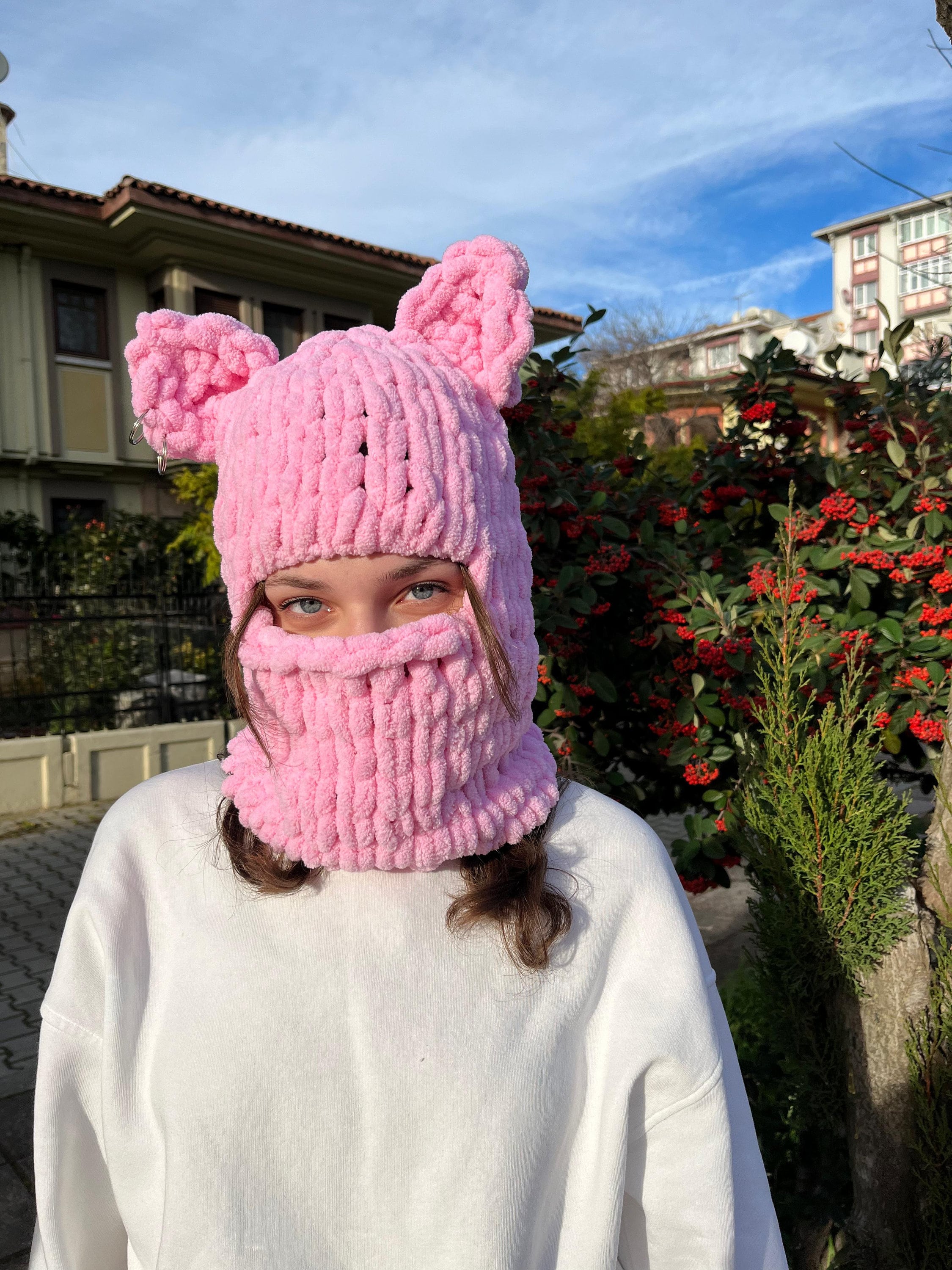 Cat Balaclava Hat Handmade Balaclava, Cat Ear Balaclava, Cat Balaclava,  Handmade Balaclava, Winter Mask, Daily Use Without Helmet - Etsy