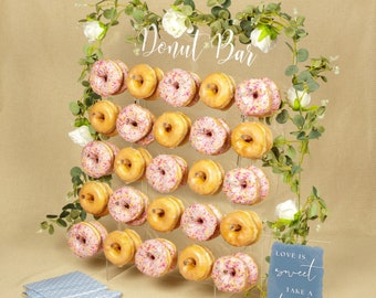 Donut Wall Display Stand - Acrylic Donut Stand Holds 50 Donuts | XL Donut Board Display | Donut Wall Stand for Party & Wedding Dessert Table