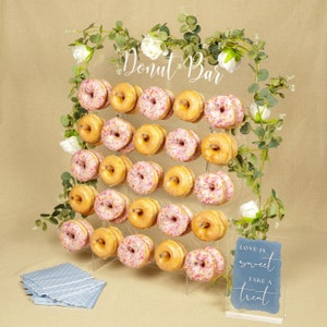Donut Wall Display Stand - Acrylic Donut Stand Holds 50 Donuts | XL Donut Board Display | Donut Wall Stand for Party & Wedding Dessert Table