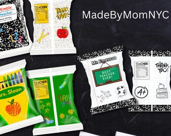 Personalized Teacher Appreciation Chip Bag Template (Digital Download)