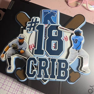 Personalized Baseball Cake Topper - Fully Customizable