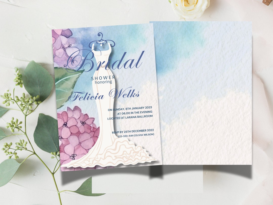 Bridal Shower Invitation - Printable Template Editable Download Pastel ...