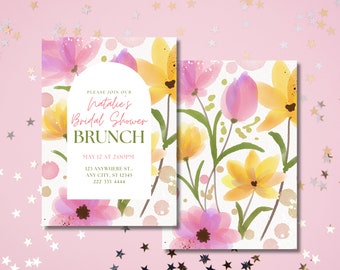 Floral Bridal Shower Brunch Invitation: Editable Template (Digital Download)
