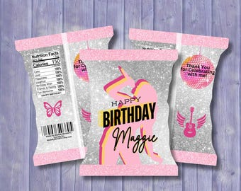 Pink Singer Chip Bag Template - Customizable Template