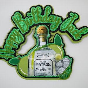 Lime Green Patron Tequila Cake Topper