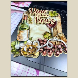 Tuscan Bridal Shower Cake & Cupcake Toppers: Vino Before Vows
