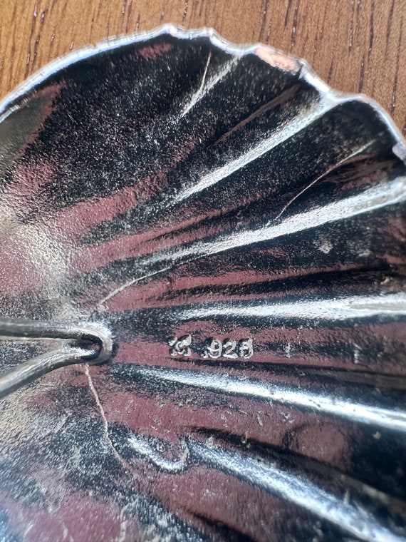 Vintage Large Scallop Shell Solid Sterling Silver… - image 4