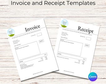 Modello di fattura e ricevuta idraulica: design Canva stampabile e modificabile (download digitale)