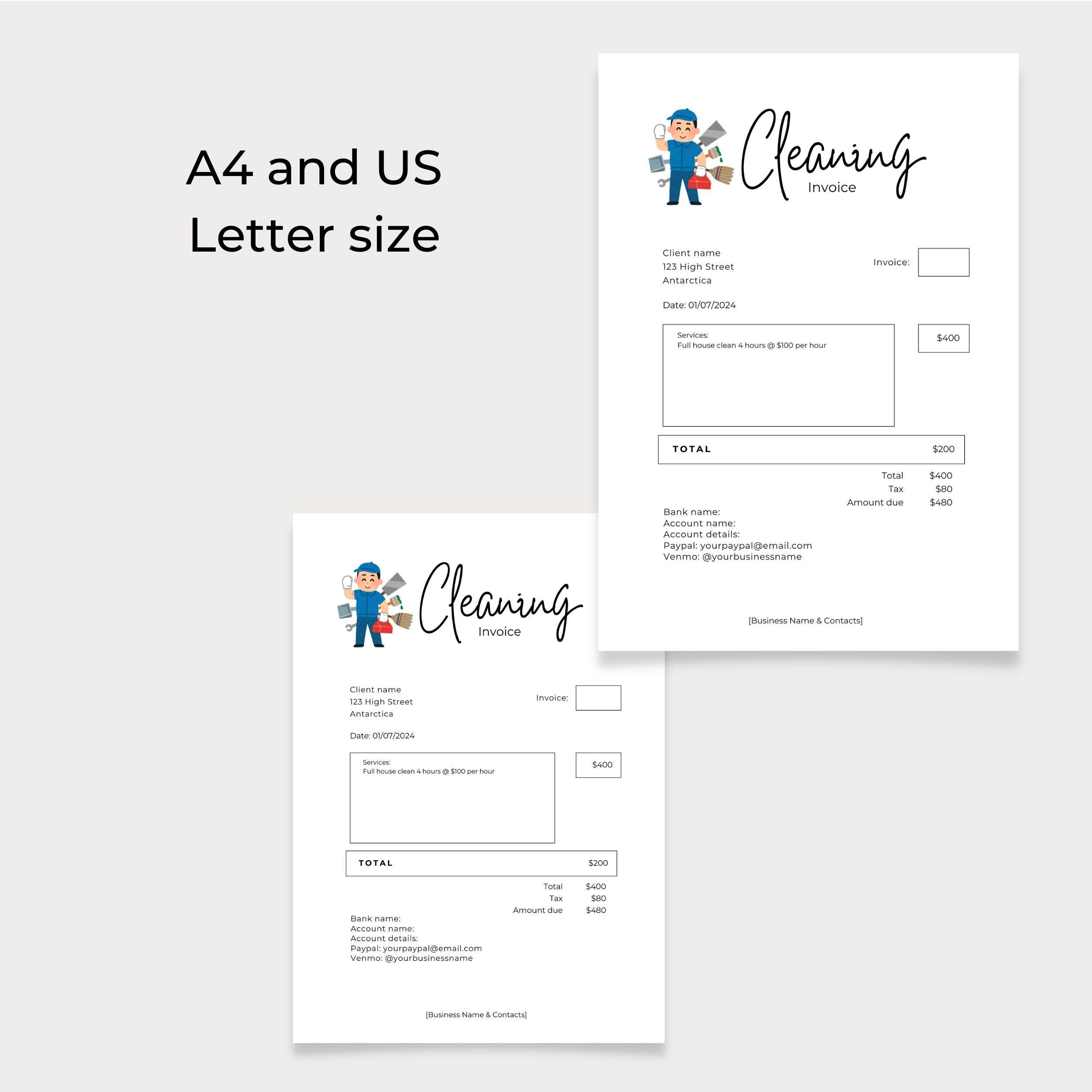 Sample NDIS Cleaning Invoice with Pricing