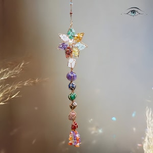 45cm Crystal Suncatcher, Star Crystal, Wall Hangings, Cute Room Decorations, Boho Chic Home Decor, Rainbow, Suncatcher, Astrology