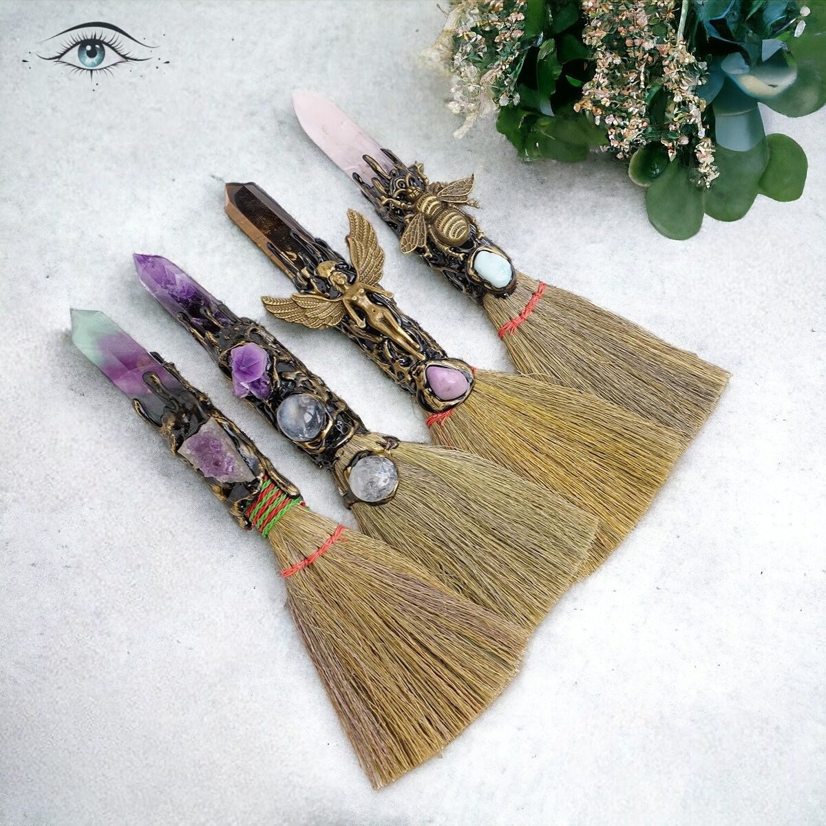 Witch Broom, Magic Broom, Stone Crystal, Healing Crystal, Divination ...