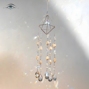 50cm Crystal Suncatcher, Crystal Ornament, Wall Hangings, Cute Room Decorations, Boho Chic Home Decor, Rainbow, Suncatcher, Astrology