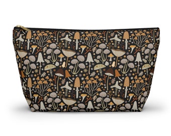 Accessory Pouch, Makeup Bag, Cosmetic Bag, Small Travel Bag, Small Travel Pouch, Travel, Cute Pencil Case, Cute Makeup Bag, Mushrooms, Pouch