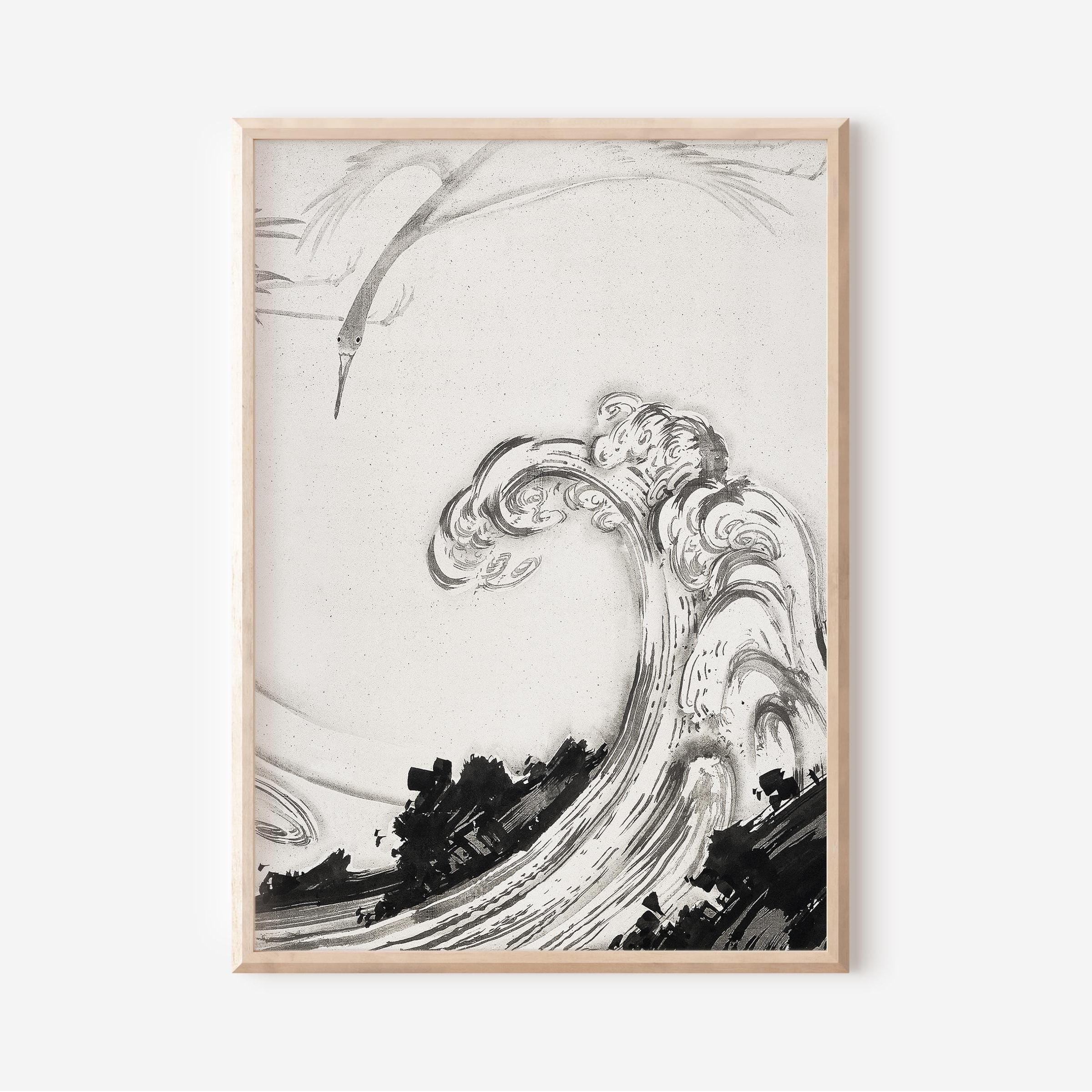屏風 Sumi-e a painting in black ＆white 屏風 Sumi-e a painting in