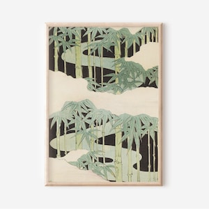 Vintage Japanese Wall Art - Asian Wall Art- Antique Japanese Painting | Japanese Art Print | Black And White Wall Art |Abstract Japanese Art