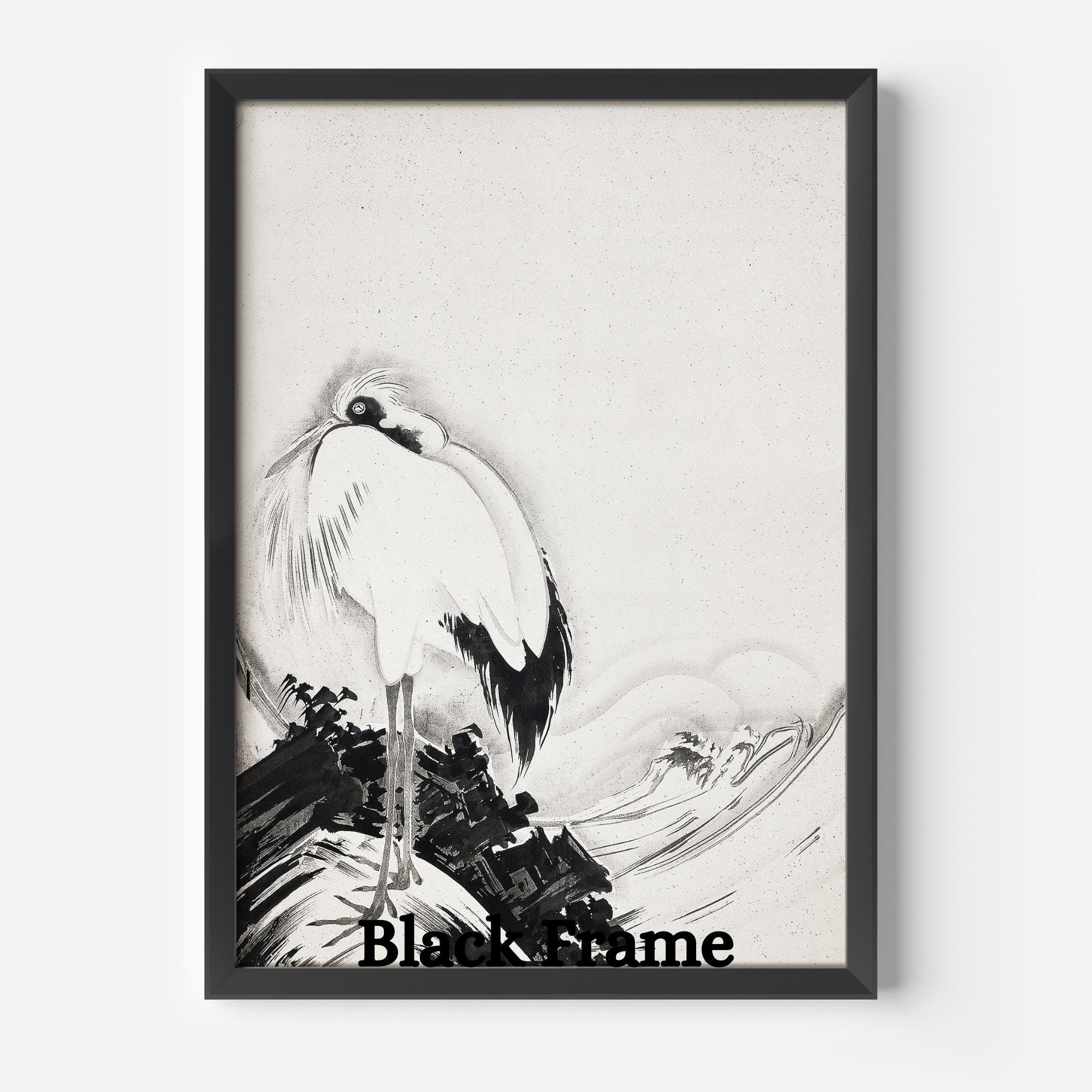 屏風 Sumi-e a painting in black ＆white Forest River Ink Painting