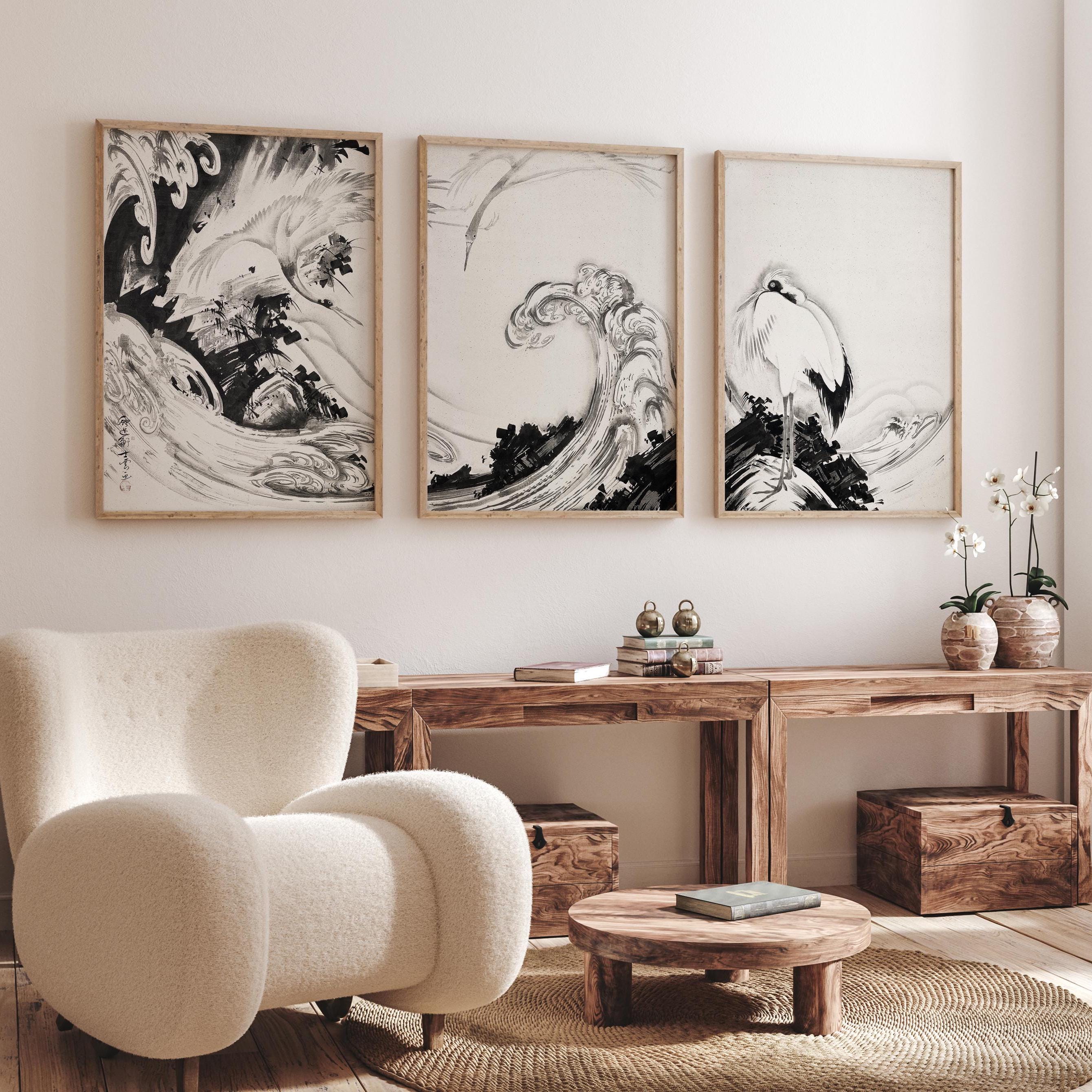 屏風 Sumi-e a painting in black ＆white 屏風 Sumi-e a