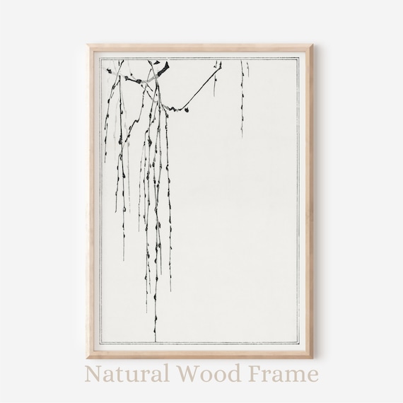 Minimalist Wall Art - Japanese Art Print -  Black And White Japanese Wall Art - Abstract Minimal Wall Art - FRAMED