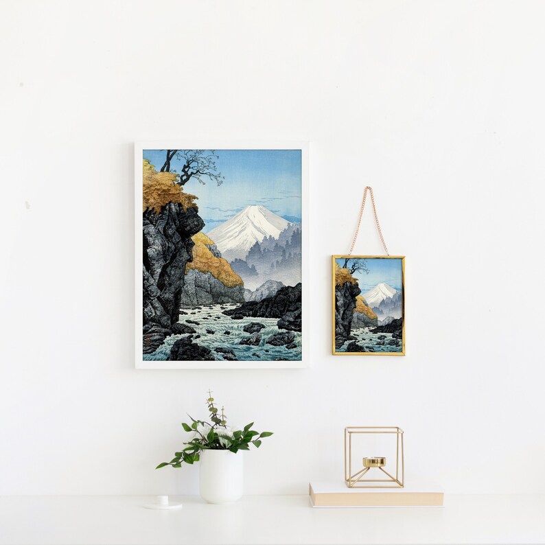 Mount Fuji Art, Japanese Landscape Art, Japanese Wall Art, Autumn