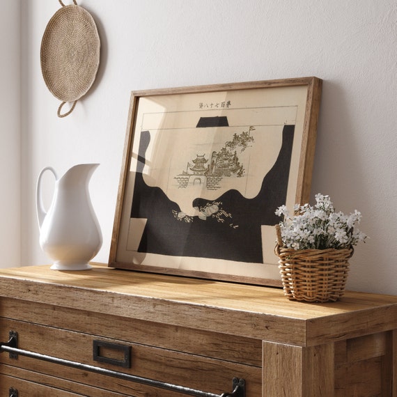 Black And White Wall Art ,Japanese Temple Print , Vintage Japanese Art Traditional , Antique Asian Art , Japanese Art ,Minimalist Wall Decor