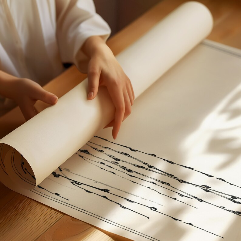 Arte de parede minimalista - Impressão de arte japonesa - Arte de parede japonesa em preto e branco - Arte de parede minimalista abstrata - EMOLDURADO imagem 5