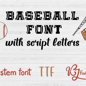 Baseball font - TTF - Sport font - Double font - Script font