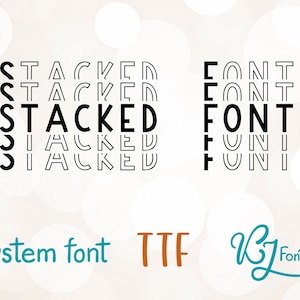 Gestapelte Schrift - Spiegelschrift - TTF - Gedruckte Schrift - Montierbare Schrift - Gestapelte Buchstaben