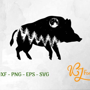 Boar SVG - Hog svg - Wild boar shirt svg - Boar print - Wild animal silhouette