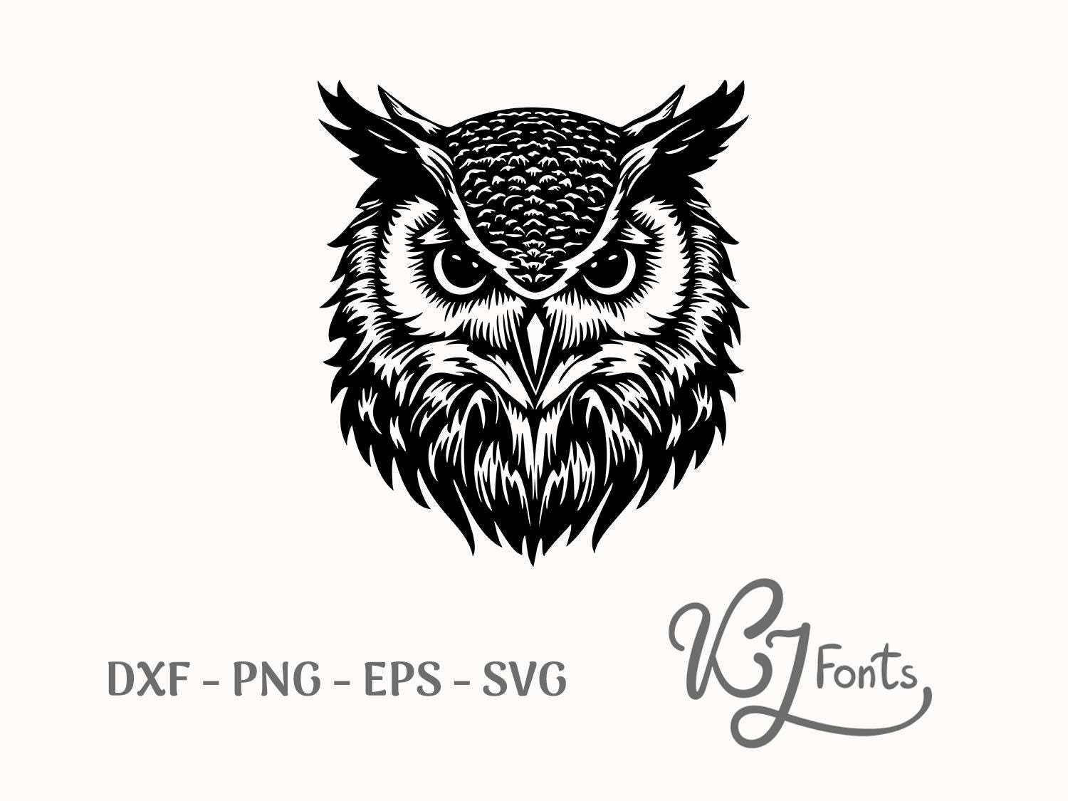 Owl SVG - Owl head svg - Owl shirt svg - Owl print - Wild bird silhouette
