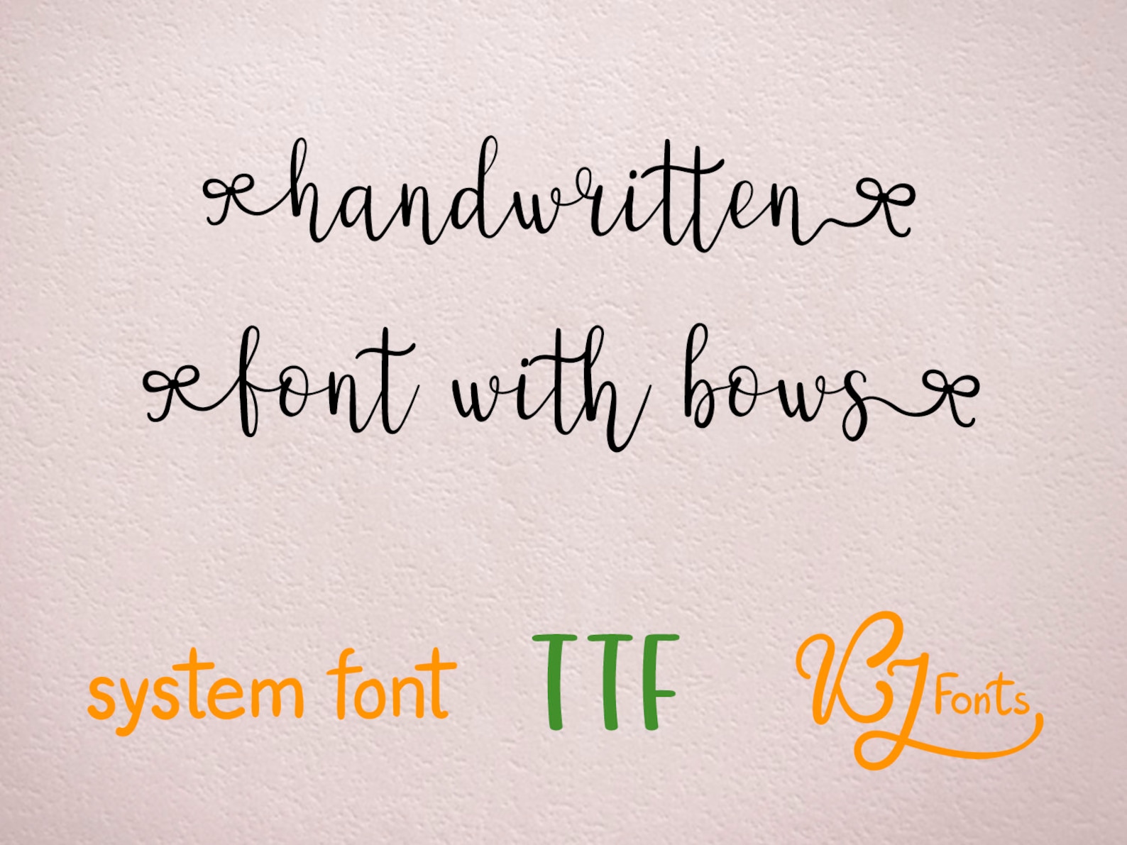 Cursive Font Handwritten Font TTF Bow Font Script Font Font With Bows
