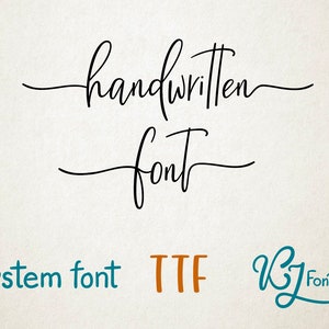 Fuente script con colas - Fuente manuscrita - TTF - Fuente de firma - Fuente con colas - Fuente de fecha