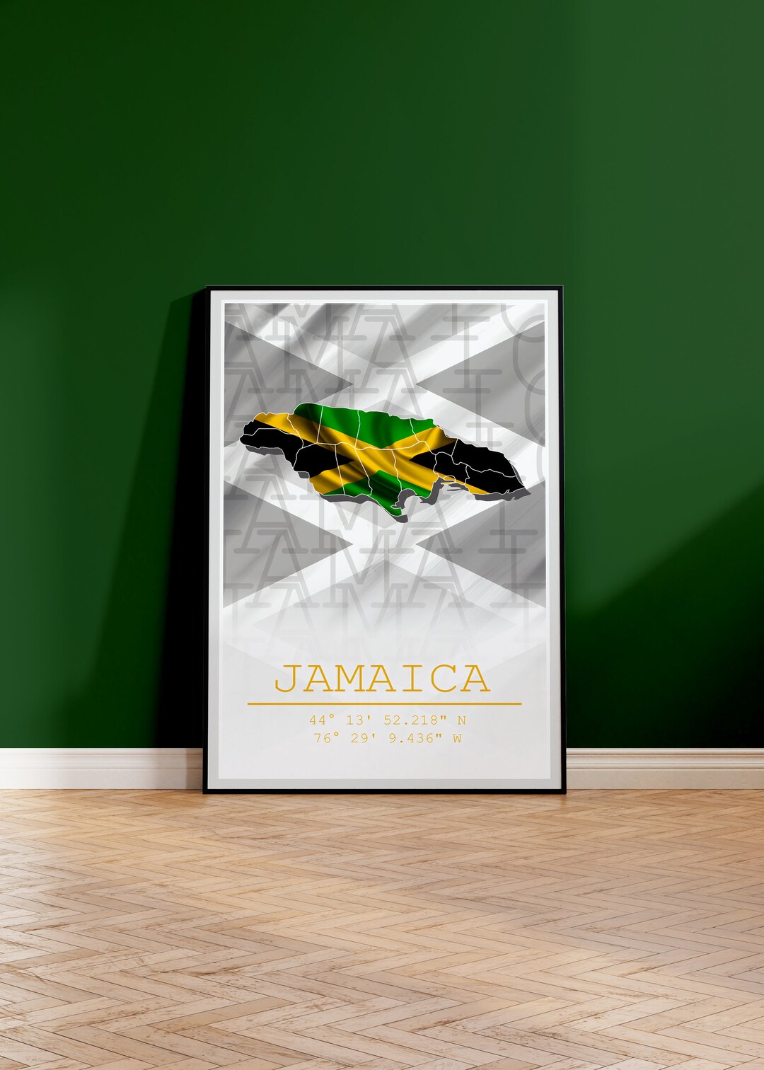 Jamaica Map Jamaica Wall Art Personalized Map Jamaica - Etsy