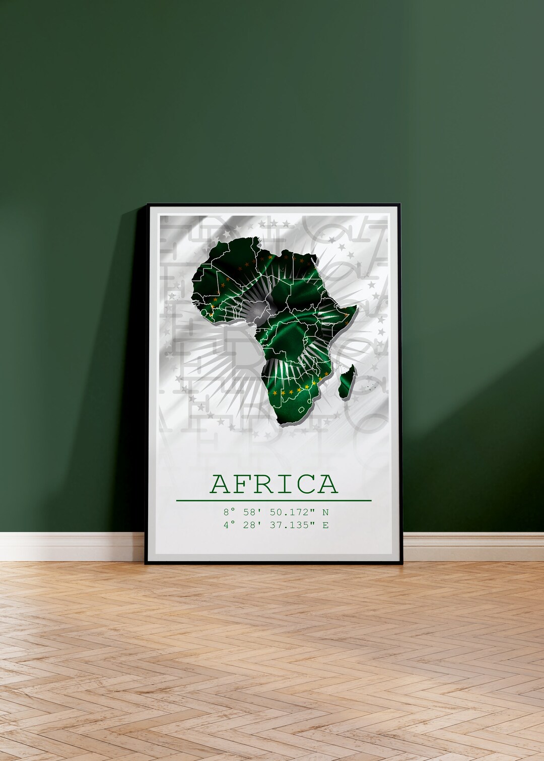 Africa Wall Art Map of Africa Africa Travel Poster Custom Etsy