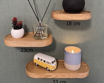 Wooden Floating Shelf, Small Wooden Floating Plant Shelf, Solid Oak Shelf, Wall Shelf