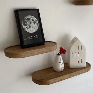 Wooden Floating Shelf, Small Wooden Floating Plant Shelf, Solid Oak Shelf, Wall Shelf